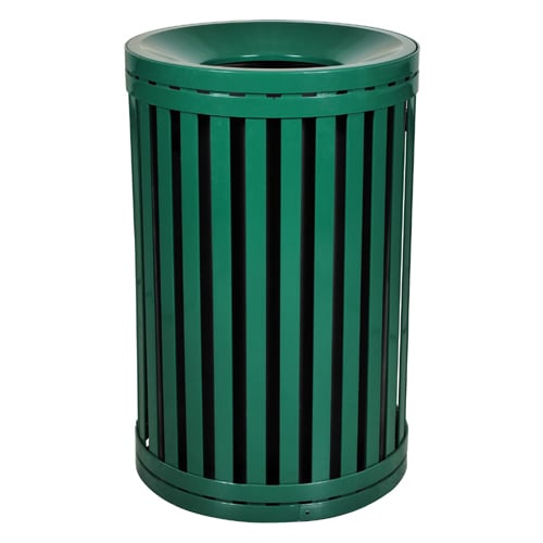 CAD Drawings BIM Models Ex-Cell Kaiser Streetscape Collection Outdoor Trash Receptacle with Flat Top and Door - 45 Gallon