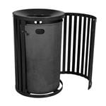 View Streetscape Collection Outdoor Trash Receptacle with Flat Top and Door - 45 Gallon