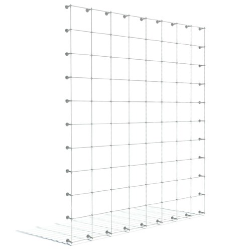 Wall Trellis Systems: System Zürich, Vertical Cables with Horizontal Rod – Elevation/Section