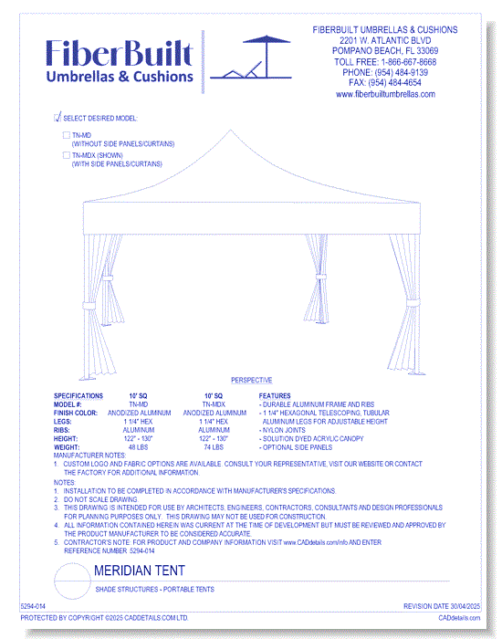 Shade Structures: Portable Tent - Meridian