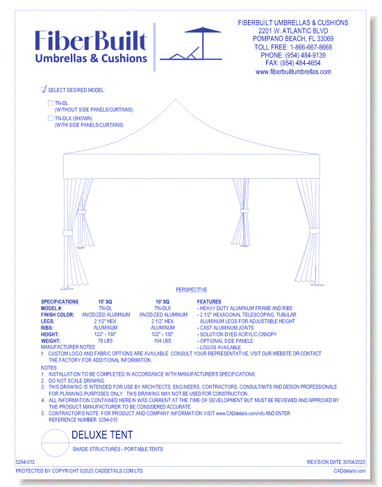 Shade Structures: Portable Tent - Deluxe