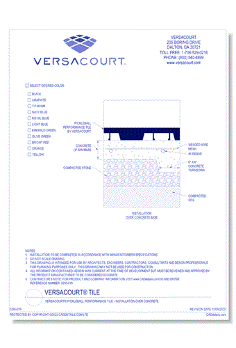 VersaCourt® Pickleball Performance Tile