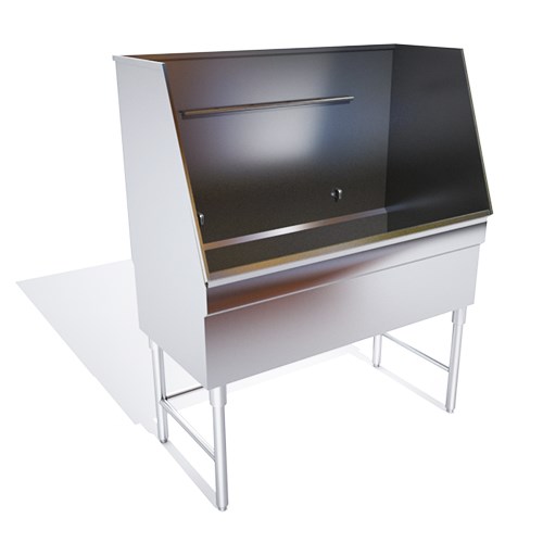 Standard Tub: 48" x 24" Stainless Steel Animal Bathtub - Left Drain (A48-LH)