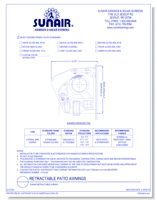 Sunair Retractable Awning 