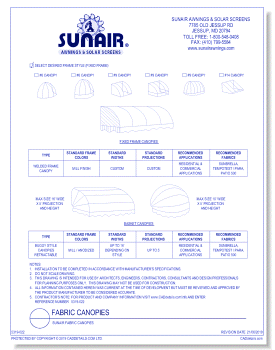 Sunair Fabric Canopies 