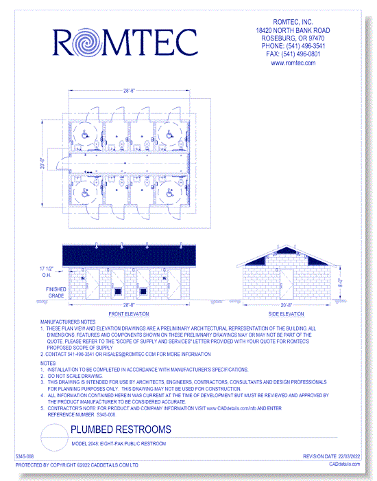 Model 2048: Eight-Pak Public Restroom