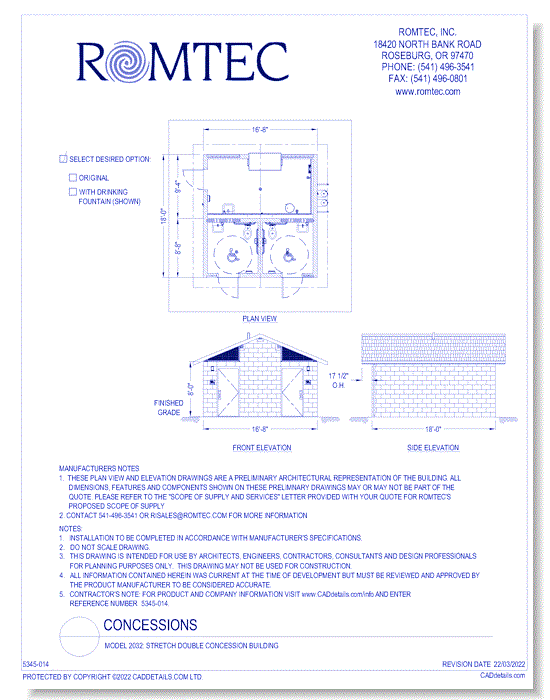 Model 2032: Stretch Double Concession Building