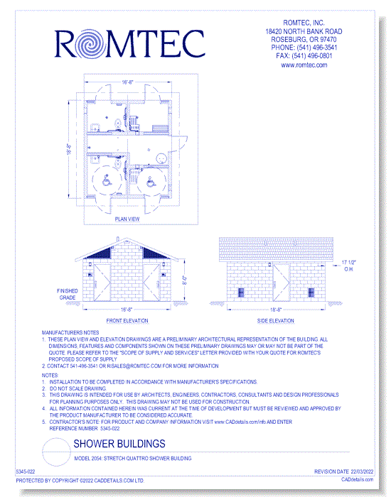Model 2054: Stretch Quattro Shower Building