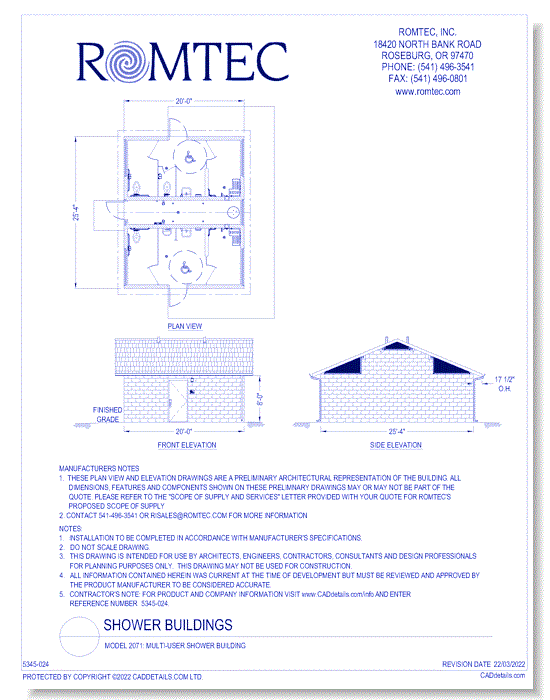 Model 2071: Multi-User Shower Building