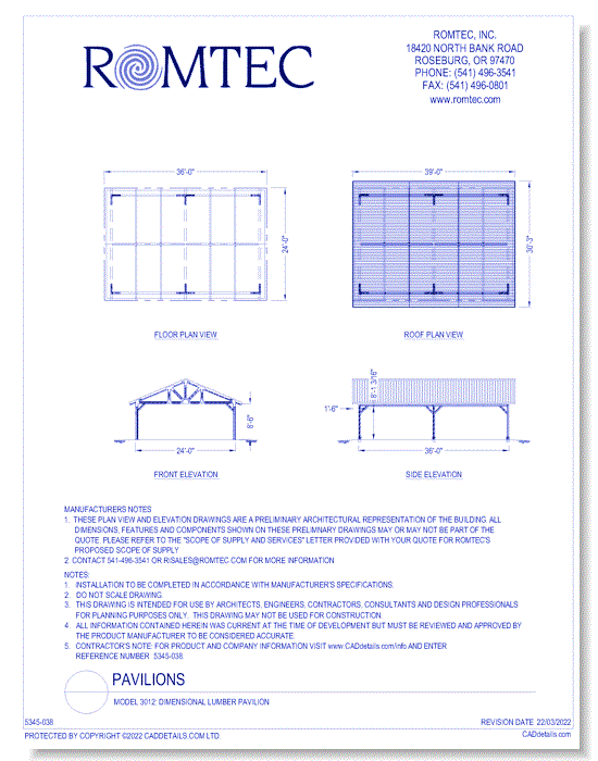 Model 3012: Dimensional Lumber Pavilion