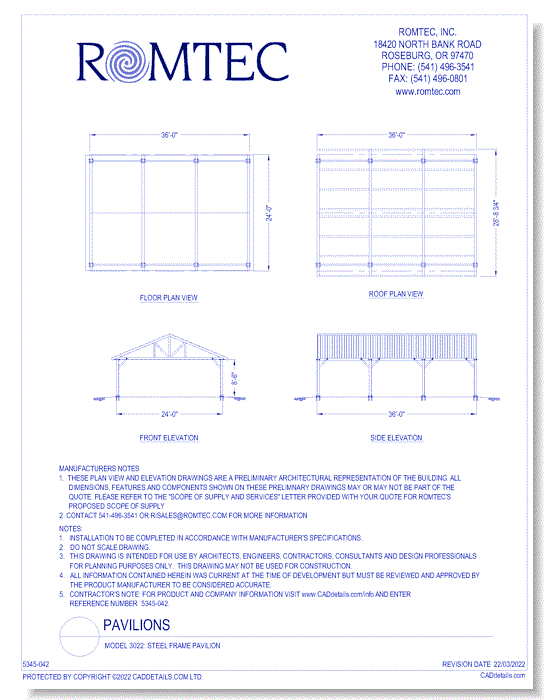 Model 3022: Steel Frame Pavilion