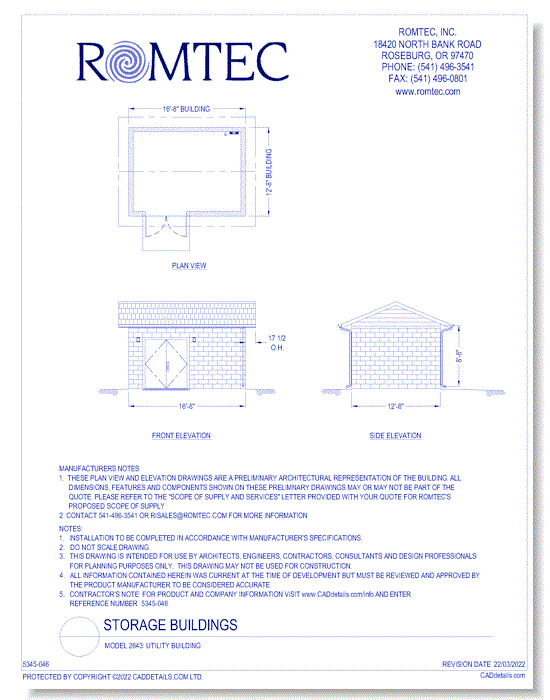 Model 2643: Utility Building