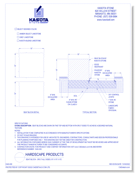 Seat Block - Split All Sides (18'' x 18'' x 18'')