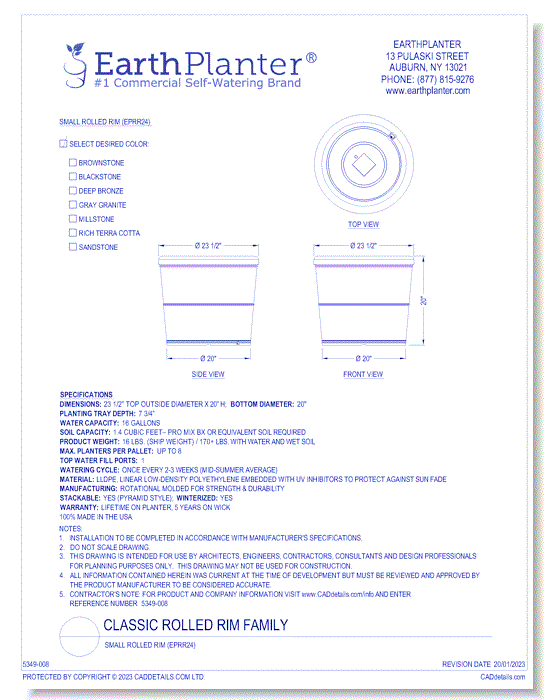 Small Rolled Rim (EPRR24)