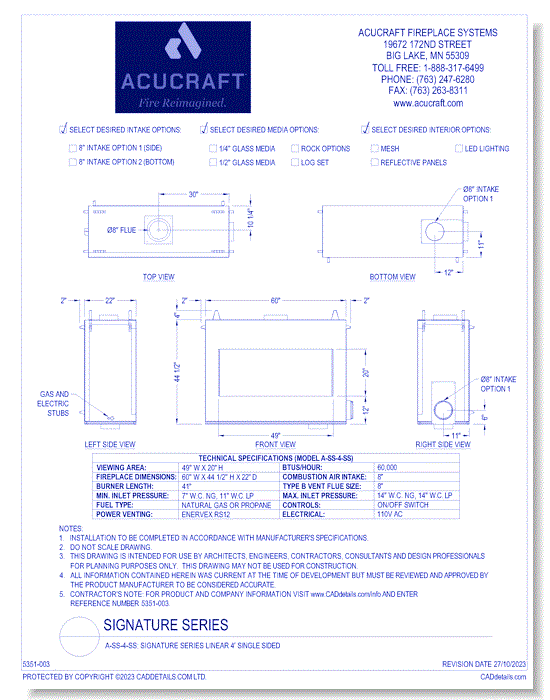 A-SS-4-SS: Signature Series Linear 4' Single Sided