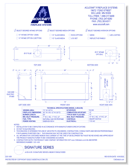 A-SS-6-SS: Signature Series Linear 6' Single Sided