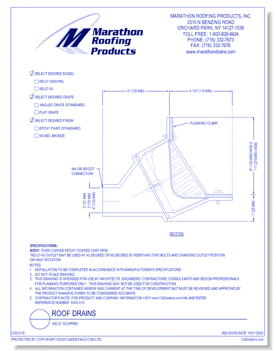 Roof Drains: RD-27 Scupper