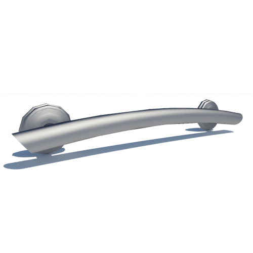 Grabcessories 16 inch Curved Contemporary Grab Bar w FREE Hollow Wall Anchors / Grips