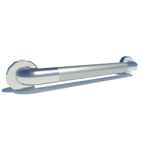 16 inch ADA Compliant Grab Bar Standard Peened Grip 1 1/2 inch Diameter Twist Covers & Mounting Hardware Included