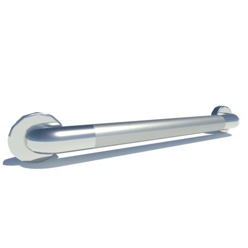 18 inch ADA Compliant Grab Bar Peened Grip 1 1/2 inch Diameter, Twist Covers & Mounting Hardware Included