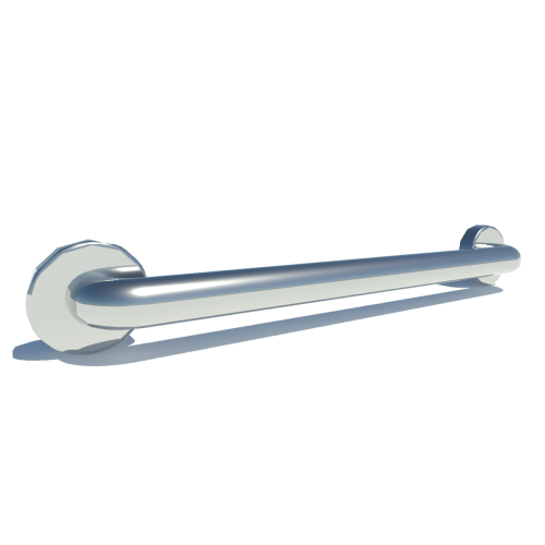 18 inch ADA Compliant Grab Bar Standard Smooth Grip 1 1/4 inch Diameter Twist Covers & Mounting Hardware Included