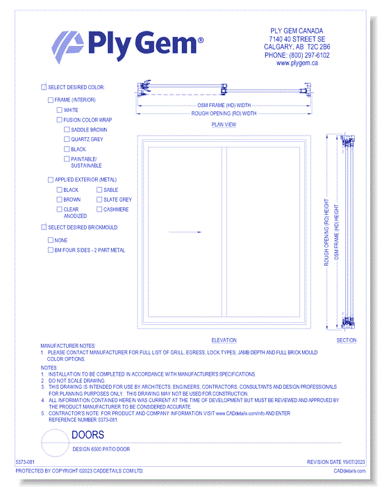 Design 6500 Patio Door