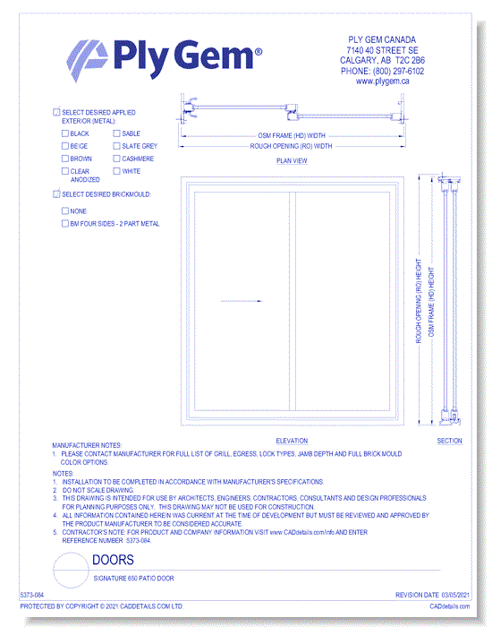 Signature 650 Patio Door