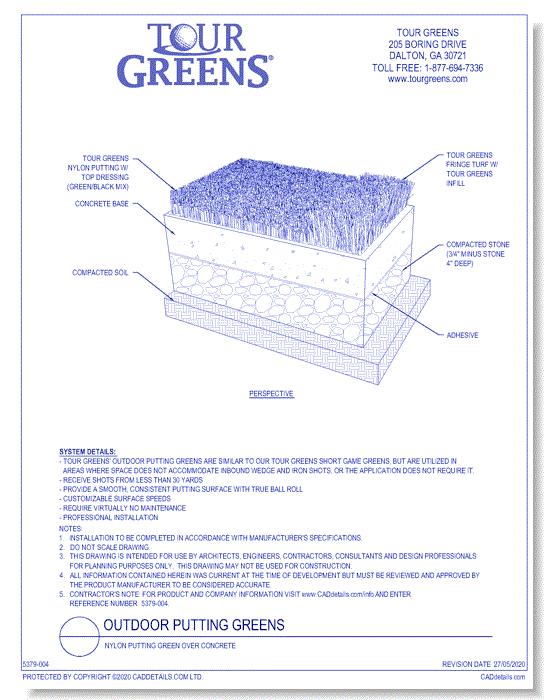 Outdoor Putting Greens - Nylon Putting Green Over Concrete