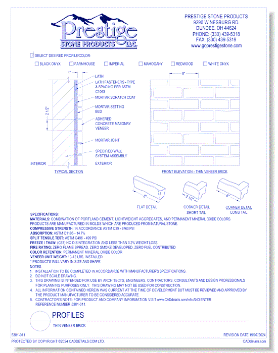 Thin Veneer Brick