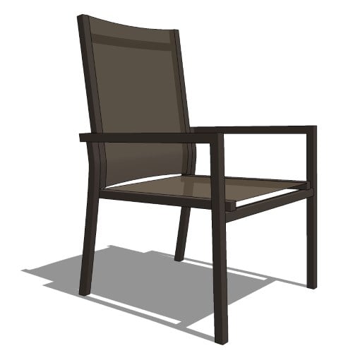 Core Stacking Aluminum Full Back Sling Arm Chair with Fiber Arms (#401)