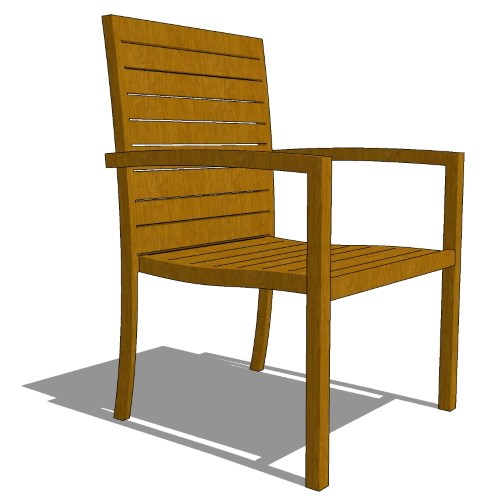 Core Stacking Teak Full Back Arm Chair (#710)
