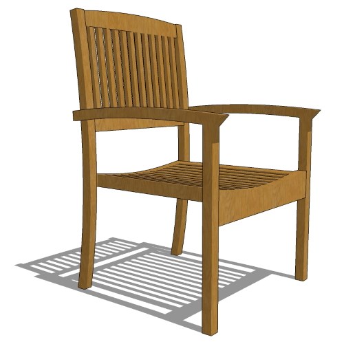 Core Stacking Teak Half Back Arm Chair (#711)