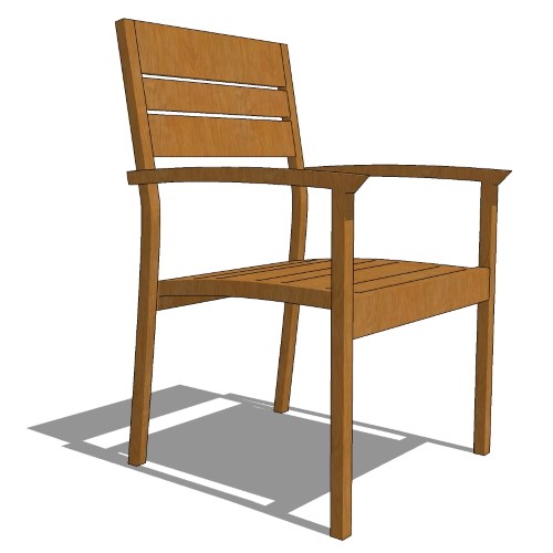 Core Stacking Teak Half Back Arm Chair (#712)