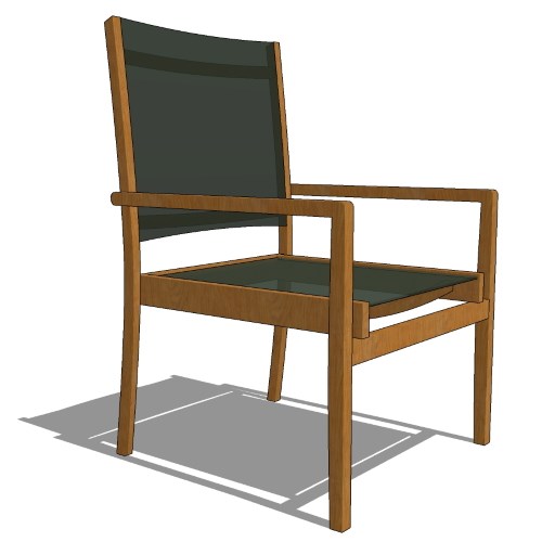 Core Stacking Teak Half Back Sling Arm Chair (#720)