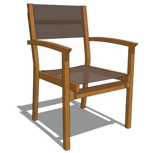 Core Stacking Teak Quarter Back Sling Arm Chair (#740)