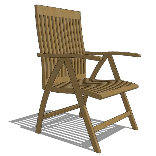 Core Teak 5 Position Folding Chair (#760)