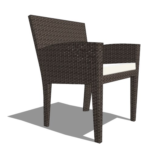 Core Polyrattan Throne Arm Chair with Seat Cushion (#815)
