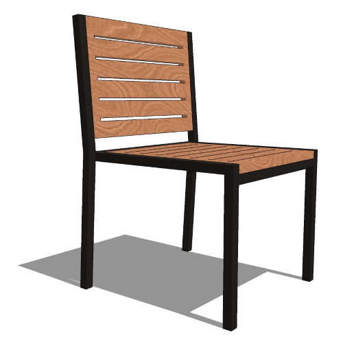 Core Stacking Aluminum and Teak Side Chair (#352)