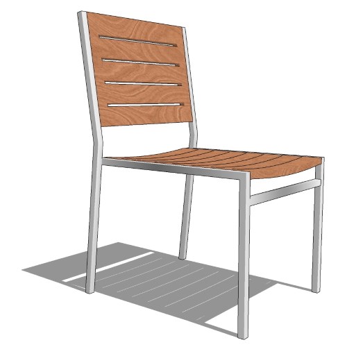 Core Stacking Stainless Steel and Teak Side Chair (#612)