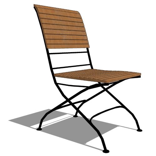 Core Folding Teak and Iron Side Chair (#702)