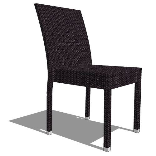 Core Stacking Polyrattan Full Back Side Chair (#816)