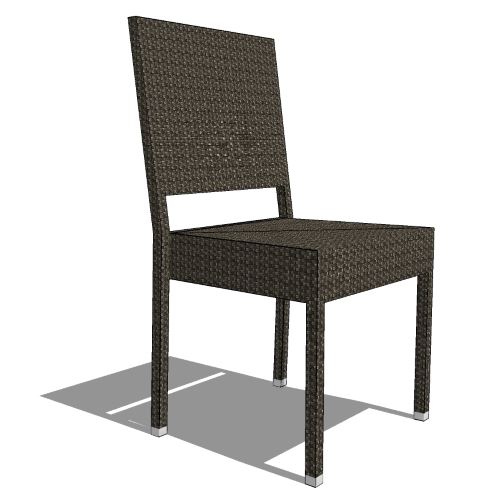 Core Stacking Polyrattan Half Back Side Chair (#817)
