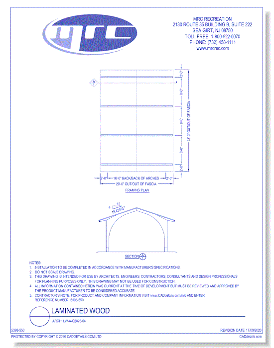 RCP Shelters: Laminated Wood-Arch (LW-A-G2028-04)