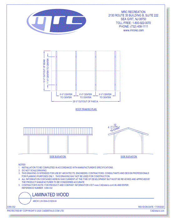 RCP Shelters: Laminated Wood-Arch (LW-OKA-G1628-04)