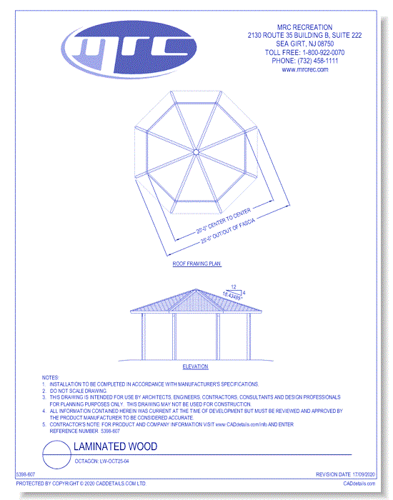 RCP Shelters: Laminated Wood-Octagon (LW-OCT25-04)