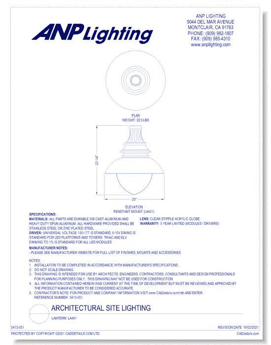 Lantern: LA401 (20")