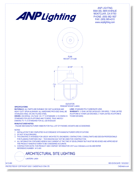Lantern: LA604 (23")
