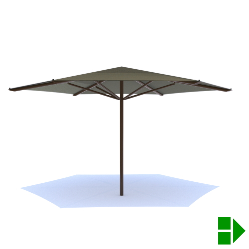 Center Post Umbrella With Hexagon Roof