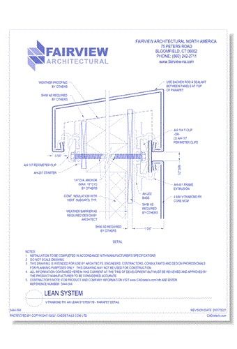  Vitrabond FR (MCM / Aluminum Cladding Material): AH Lean System 7B - Parapet Detail