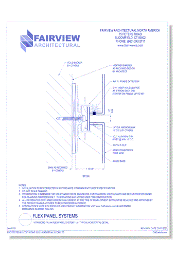 Vitrabond FR: AH Flex Panel System 11A - Typical Horizontal Detail
